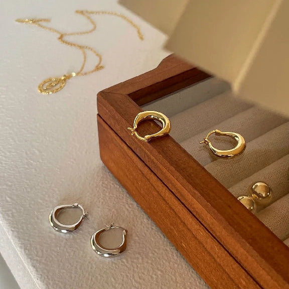 Liquid Drop Huggie Earrings