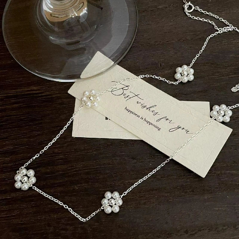 Mini Pearl Floral Necklace