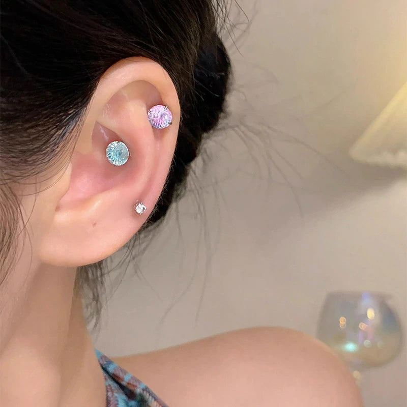 Firework Cut Stud Earrings | Pair