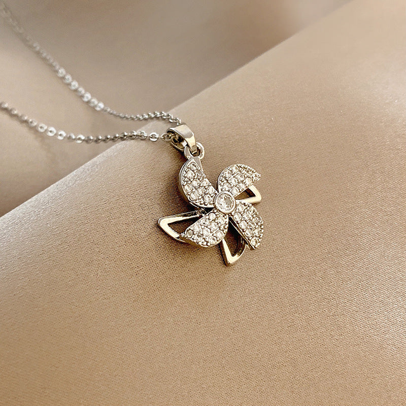 Fidget Necklace - Spinning Windmill Pendant