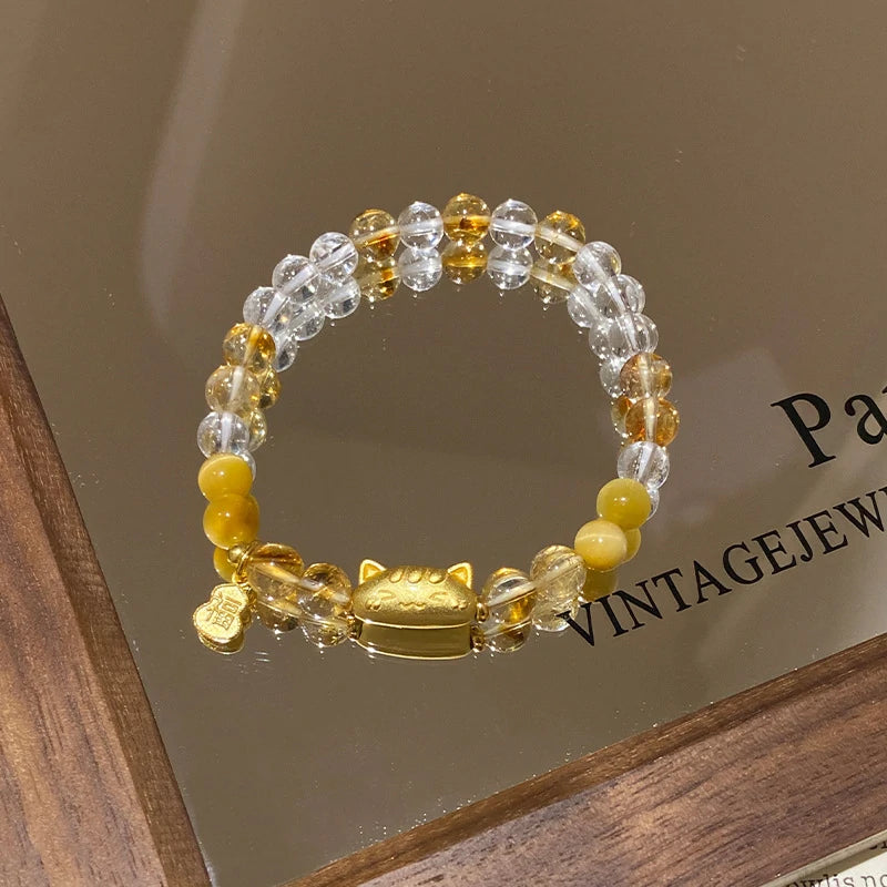 Baguette-Cat Crystal Bracelet