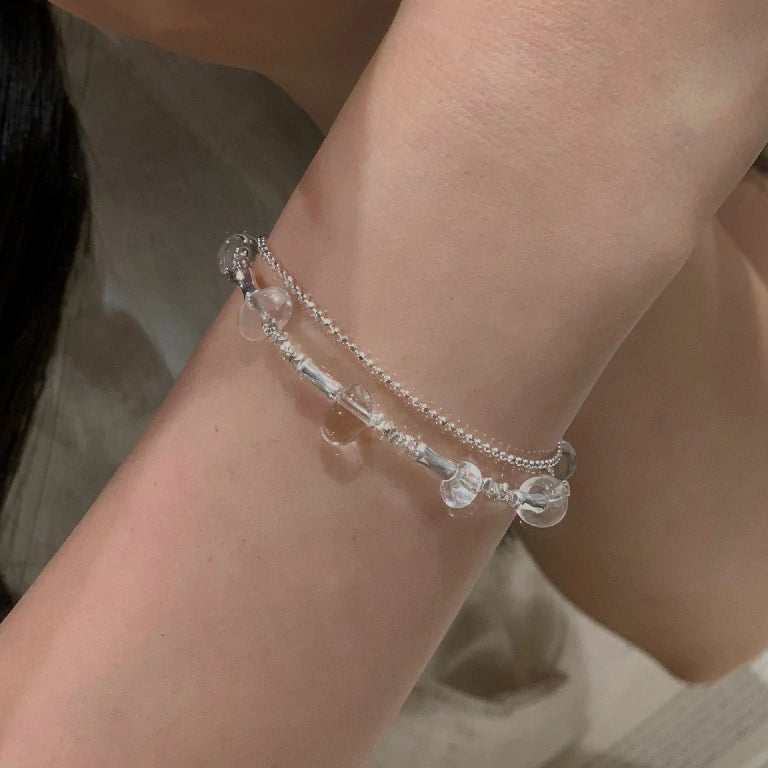 Organic Crystal Bead Bracelet