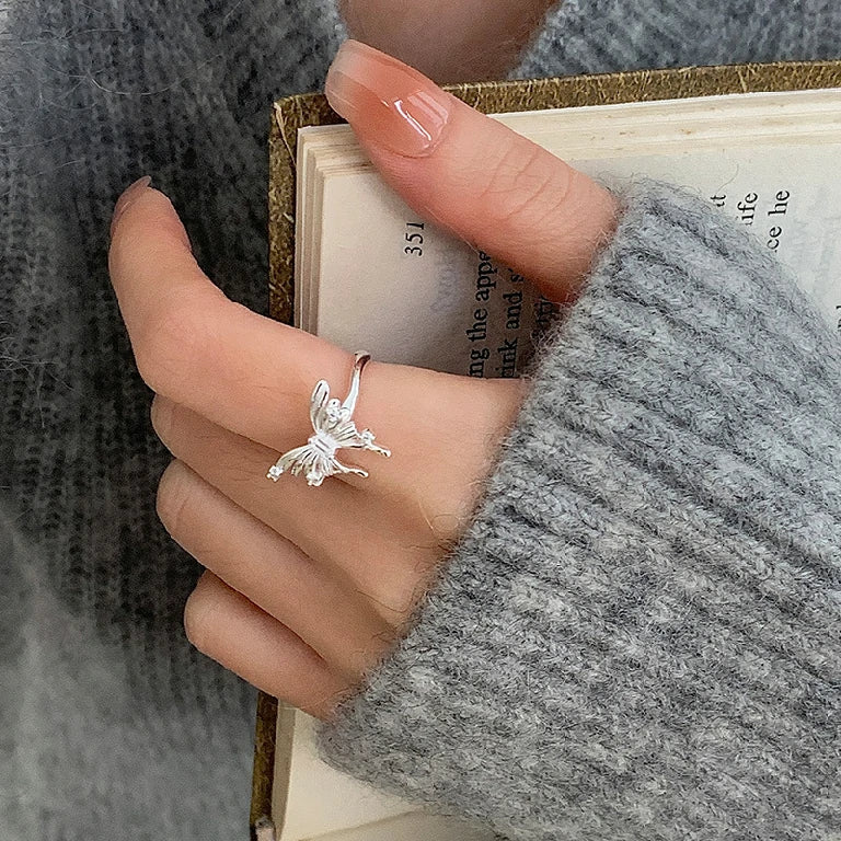 Sculpted Butterfly Adjustable Ring