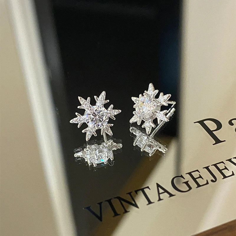 Crystalline Snowflake Earrings | Pair