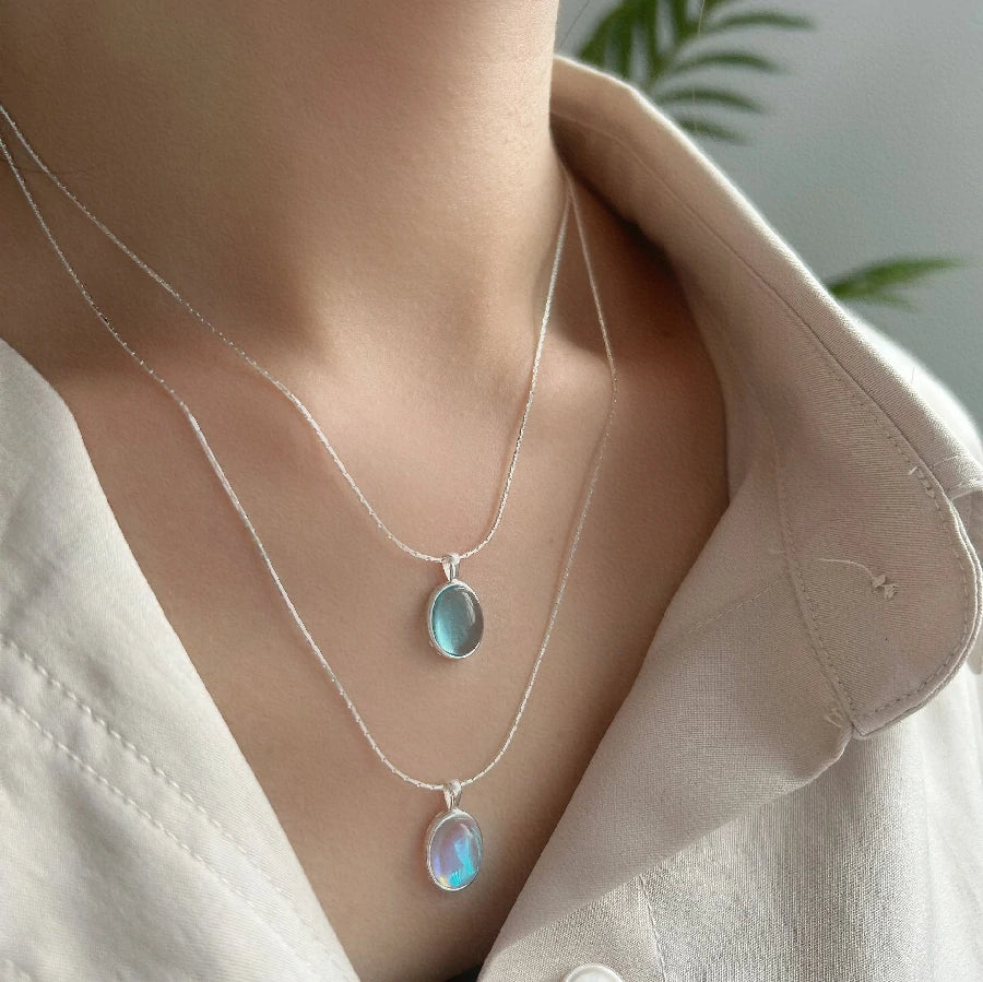 Oval Stone Necklace