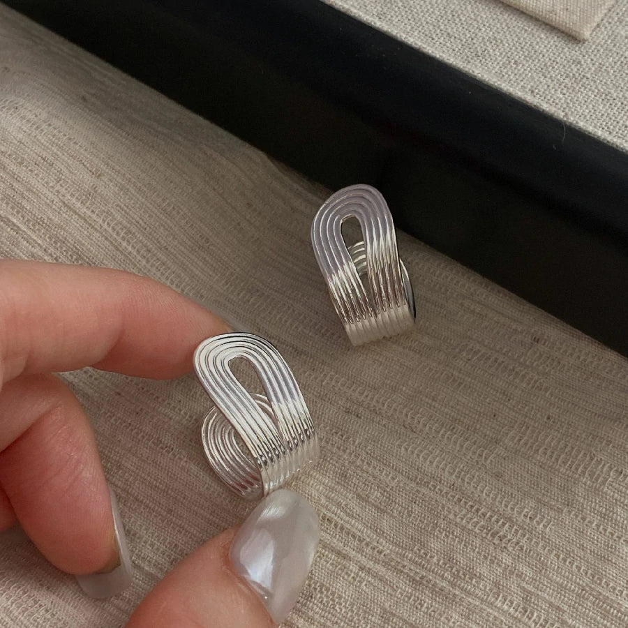 Arc Silver Ear Stud | Pair