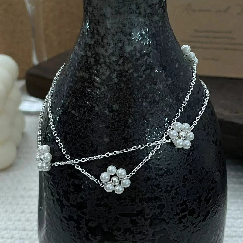 Mini Pearl Floral Necklace