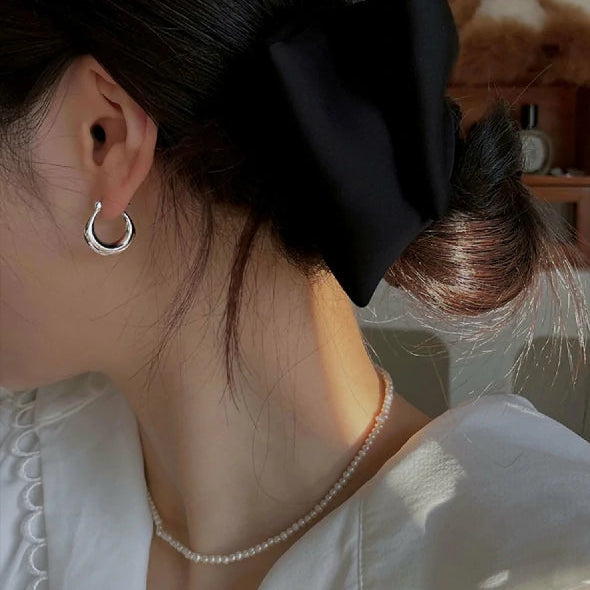 Liquid Drop Huggie Earrings