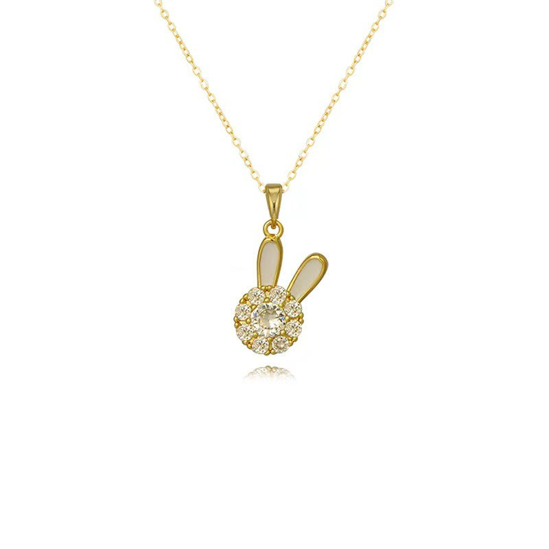 Fidget Necklace Spinning Rabbit Pendant