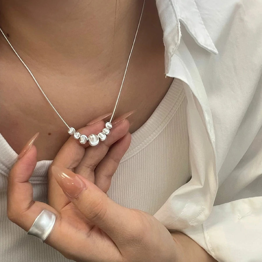 Silver CatEye Track Necklace