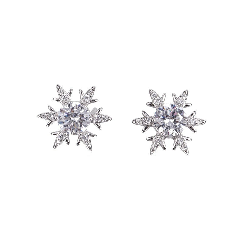 Crystalline Snowflake Earrings | Pair