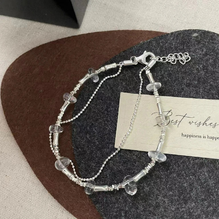 Organic Crystal Bead Bracelet