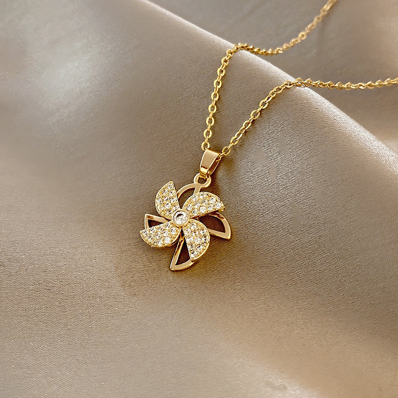 Fidget Necklace - Spinning Windmill Pendant