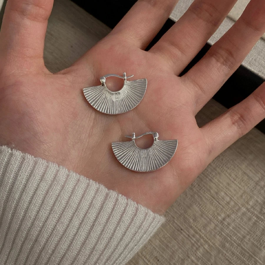 Silver Fan Earrings | Pair