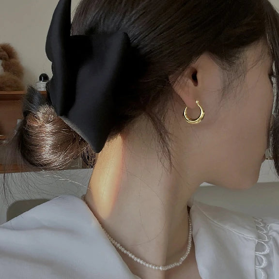 Liquid Drop Huggie Earrings