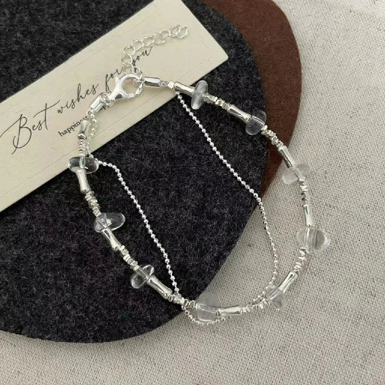 Organic Crystal Bead Bracelet