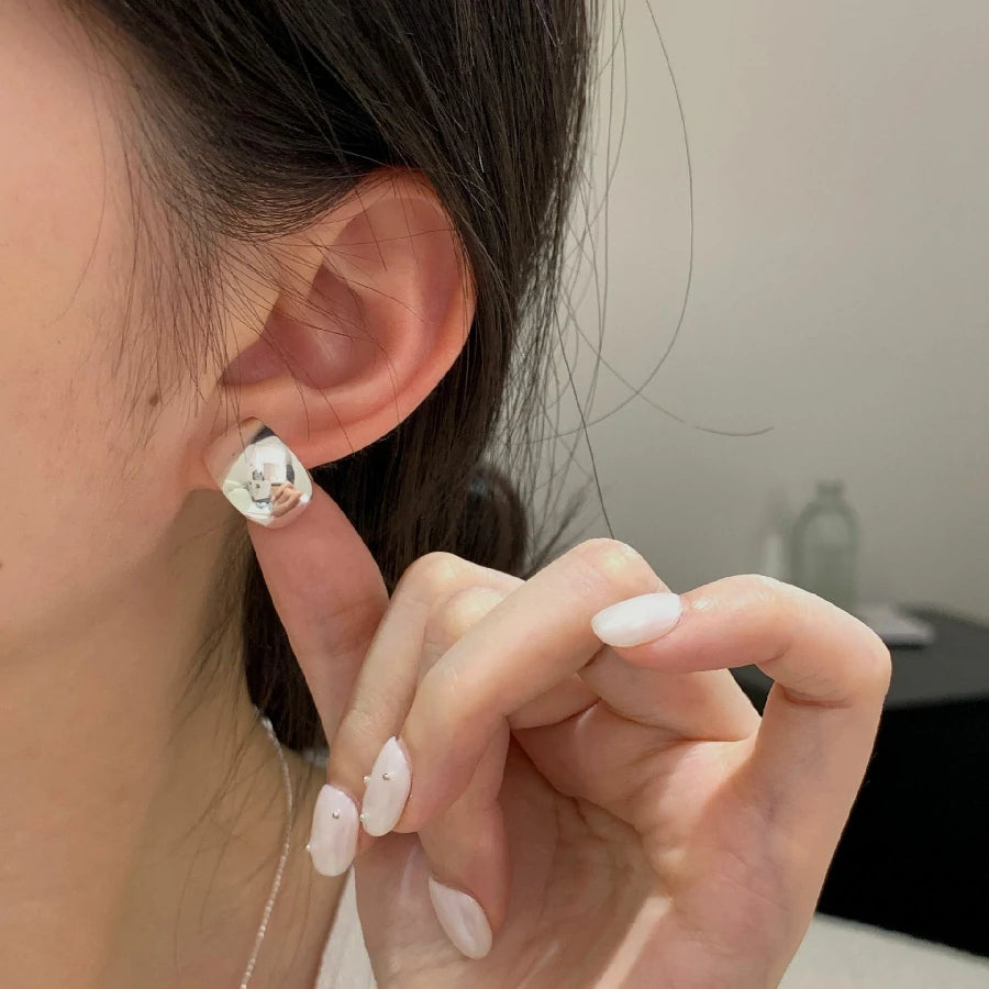 Silver Ellipse Ear Cuff | Pair