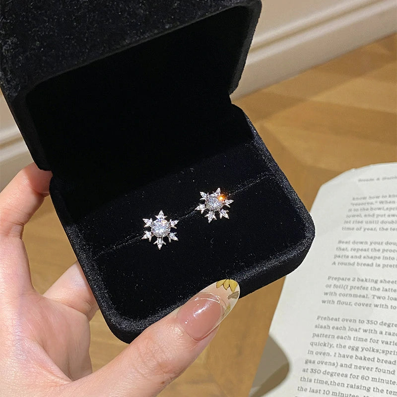 Crystalline Snowflake Earrings | Pair