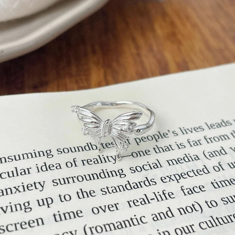 Sculpted Butterfly Adjustable Ring