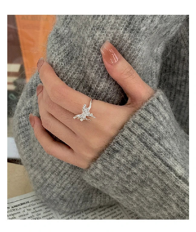Sculpted Butterfly Adjustable Ring
