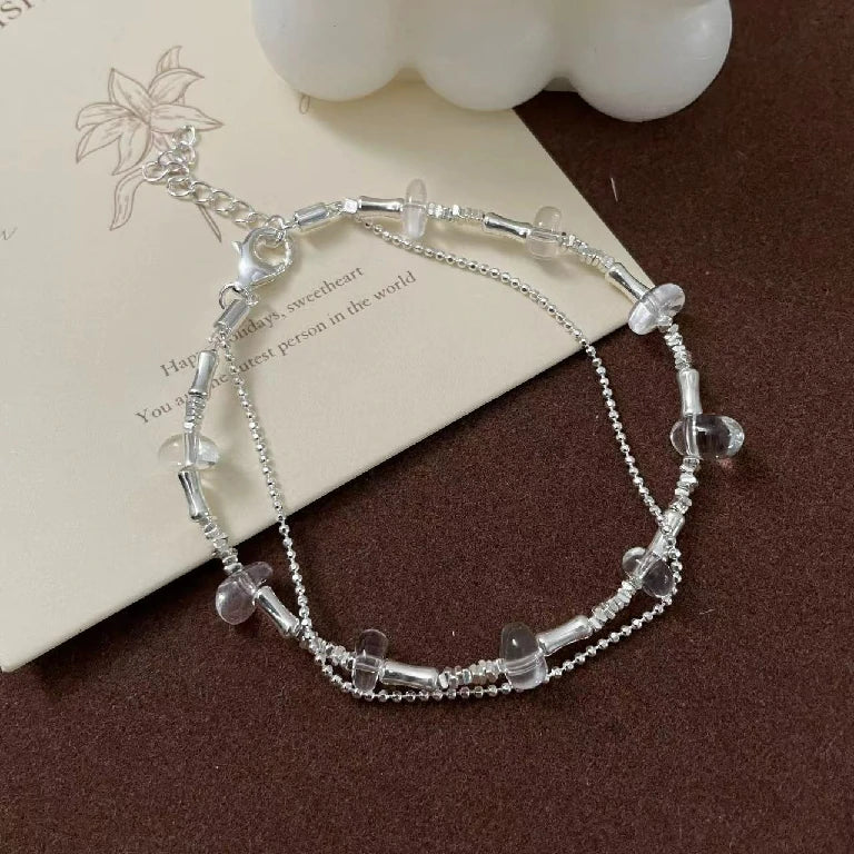 Organic Crystal Bead Bracelet