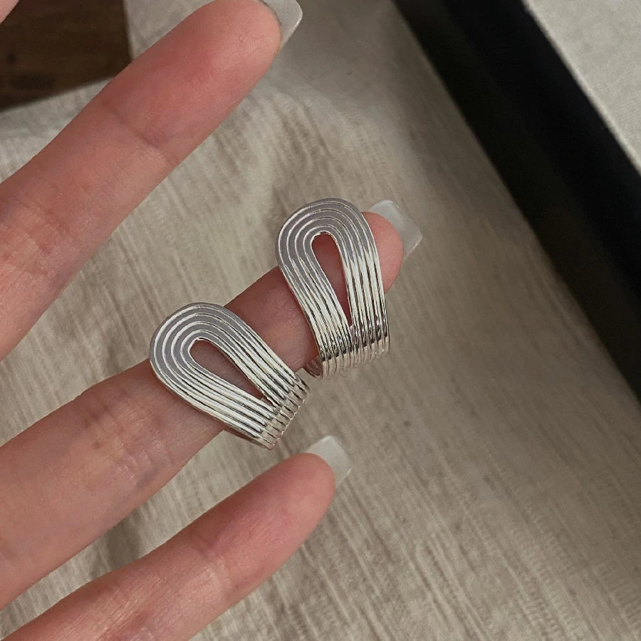 Arc Silver Ear Stud | Pair