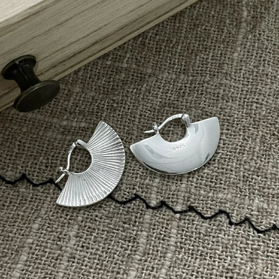 Silver Fan Earrings | Pair