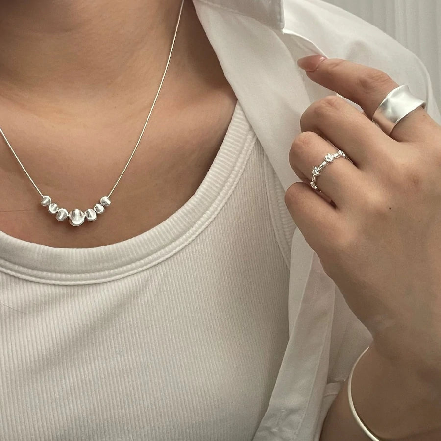 Silver CatEye Track Necklace