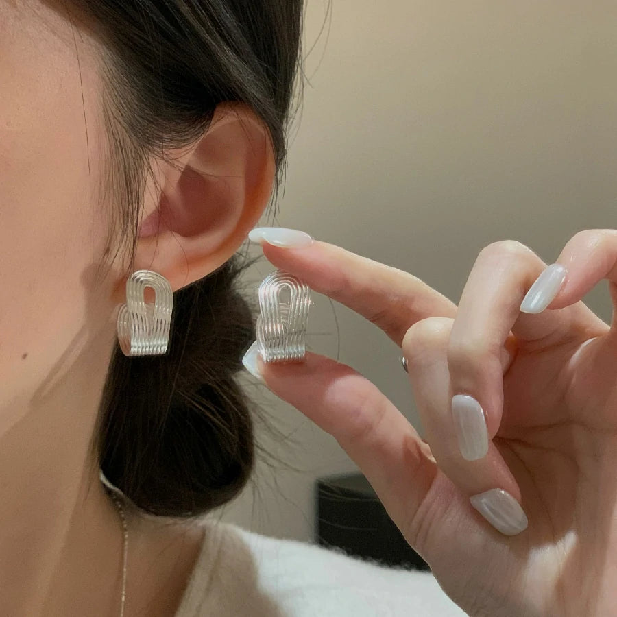 Arc Silver Ear Stud | Pair