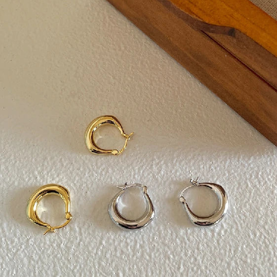 Liquid Drop Huggie Earrings