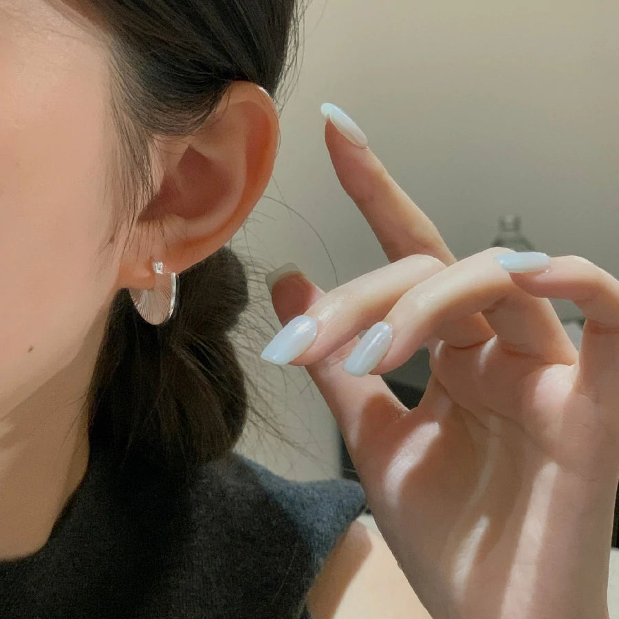 Silver Fan Earrings | Pair