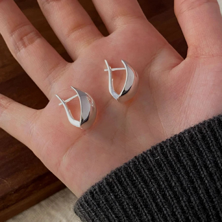 Silver Ellipse Ear Cuff | Pair