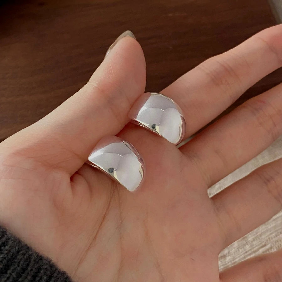 Silver Ellipse Ear Cuff | Pair