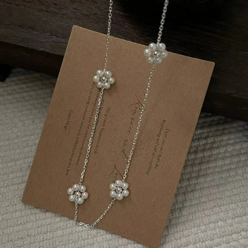 Mini Pearl Floral Necklace