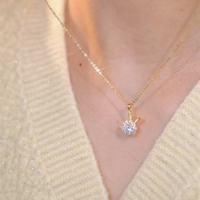 Fidget Necklace Spinning Rabbit Pendant