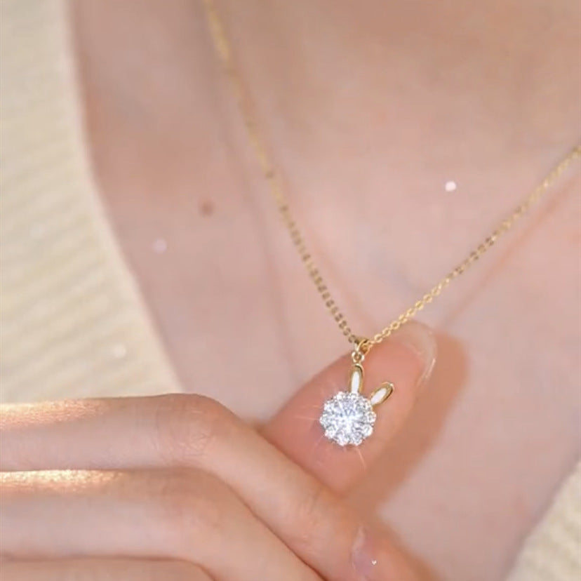 Fidget Necklace Spinning Rabbit Pendant