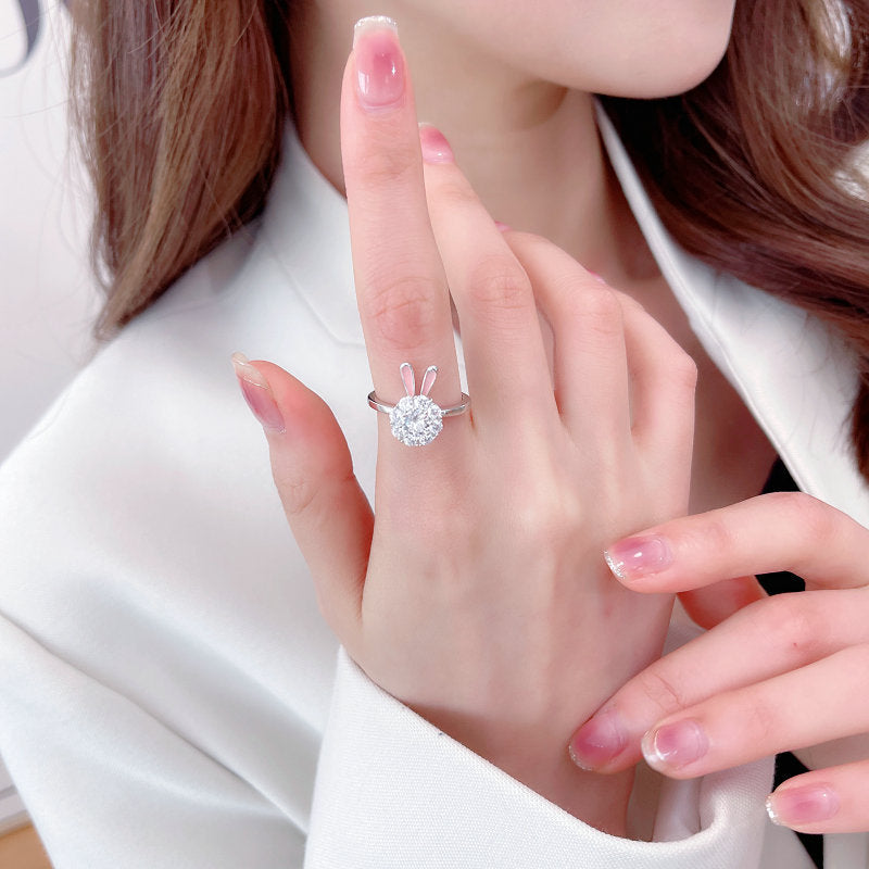 Fidget Ring Spinning Rabbit - Whimsical Serenity