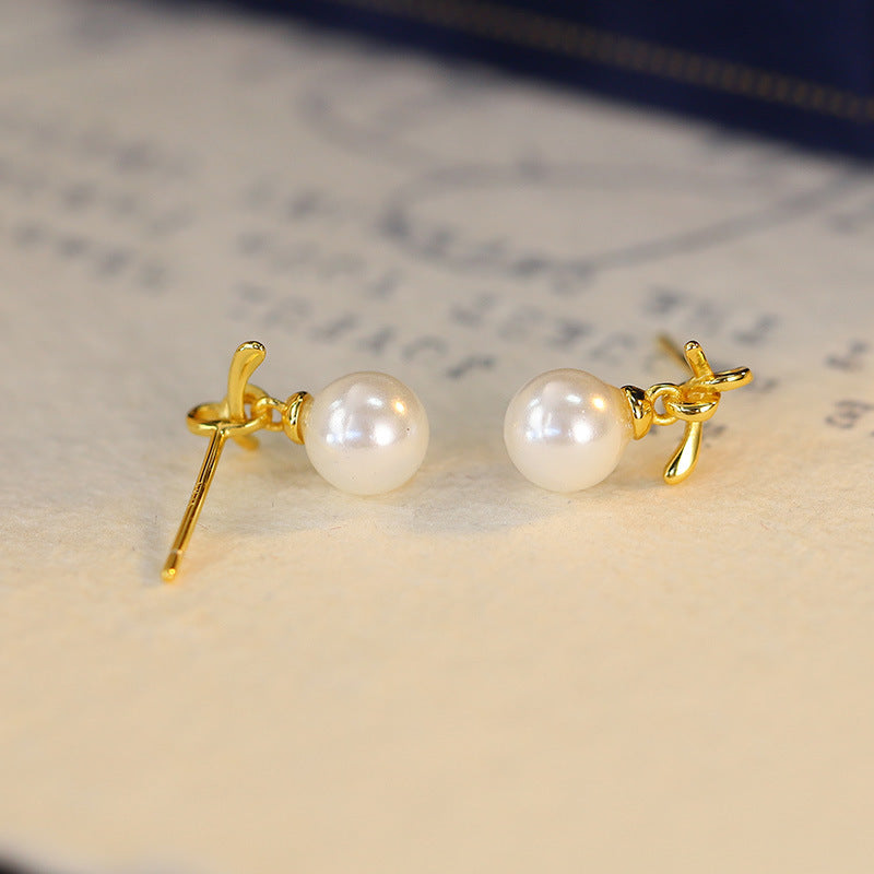 Knot Pearl Earrings | Pair