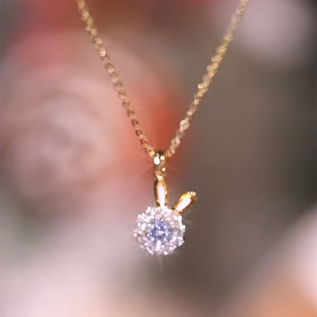 Fidget Necklace Spinning Rabbit Pendant