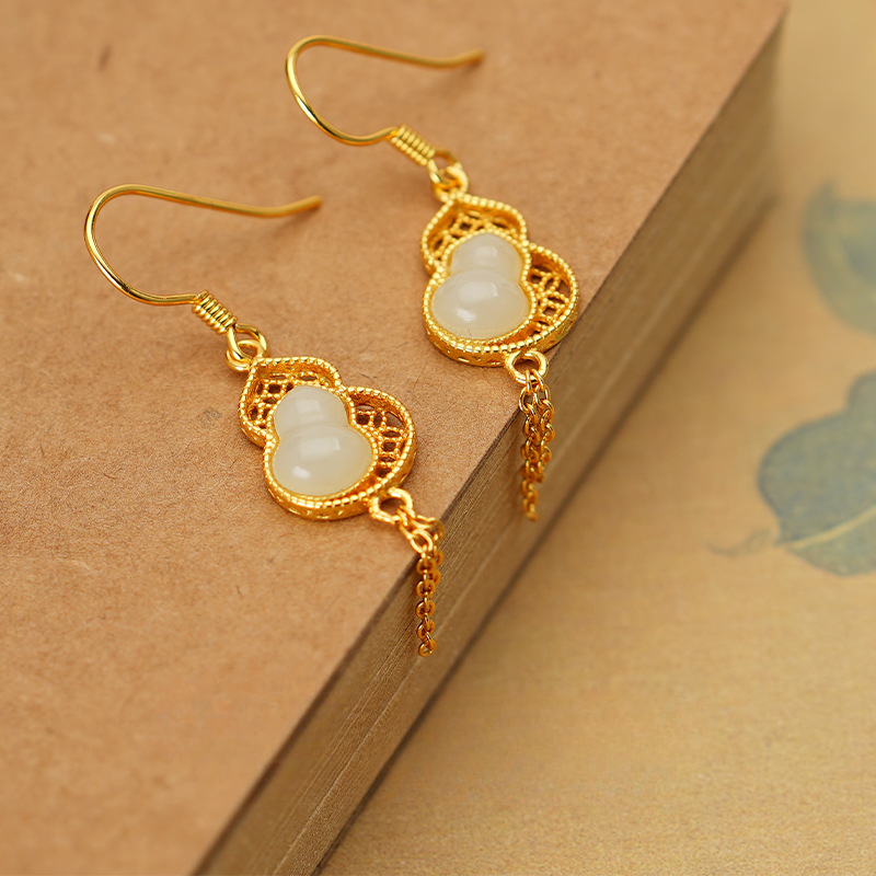 Imperial Jade Gourd Earrings | Pair