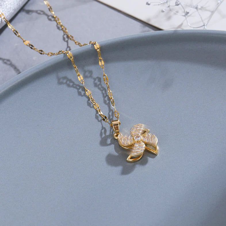 Fidget Necklace - Spinning Windmill Pendant