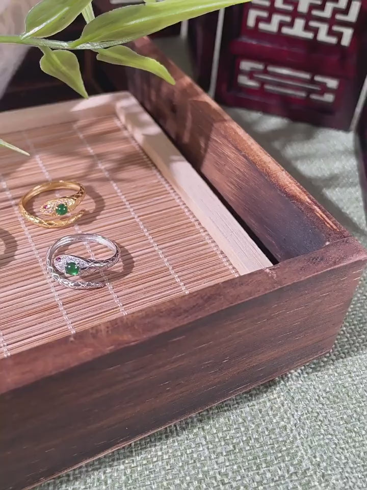 Celestial Snake Ring - Jadeite & Silver