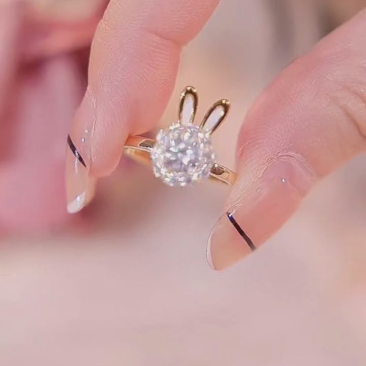 Fidget Ring Spinning Rabbit - Whimsical Serenity