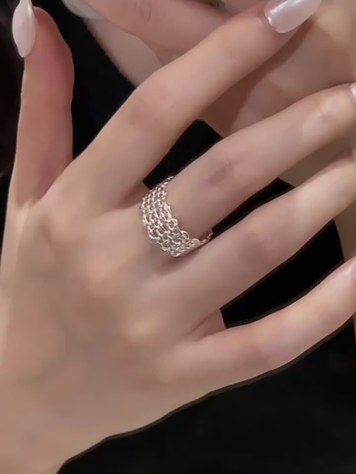 Woven Mesh Adjustable Ring