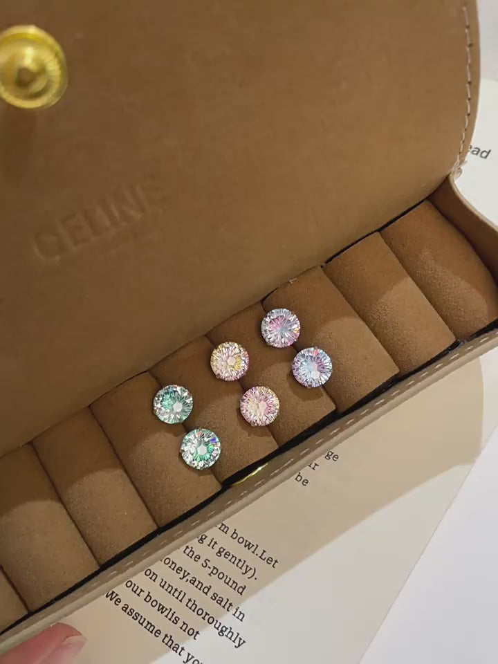 Firework Cut Stud Earrings | Pair