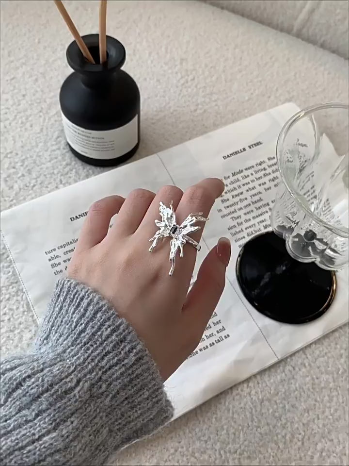 Adjustable Motion Butterfly Ring