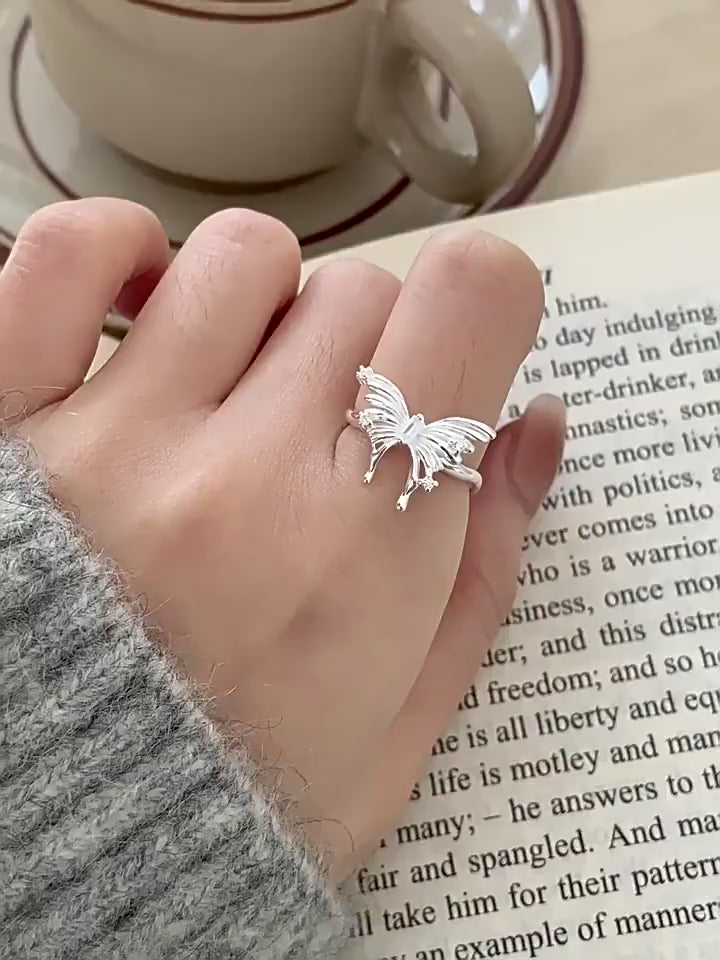 Sculpted Butterfly Adjustable Ring