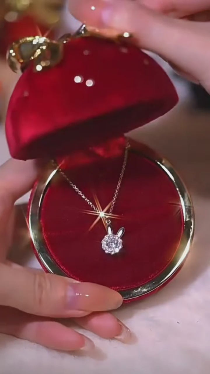 Fidget Necklace Spinning Rabbit Pendant