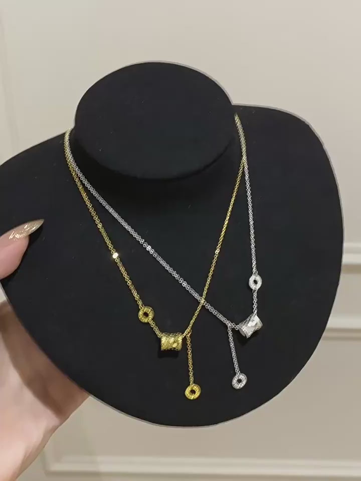 Honeycomb Fringe Necklace