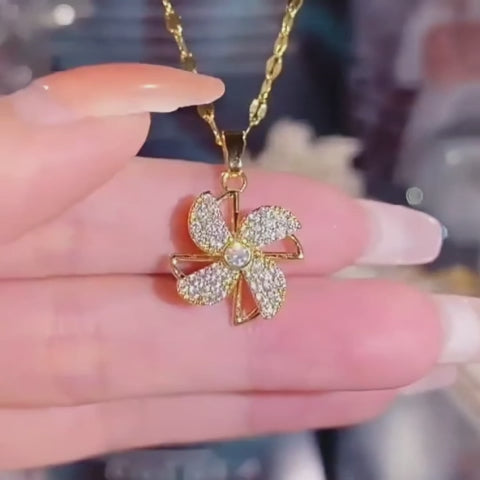 Fidget Necklace - Spinning Windmill Pendant